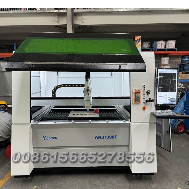 Small 1390 Precision Fiber Laser Cutting Machines 1kw 1.5kw 2kw Metal Jewelry Cnc Fiber Laser Cutter With Full Enclosed Cover