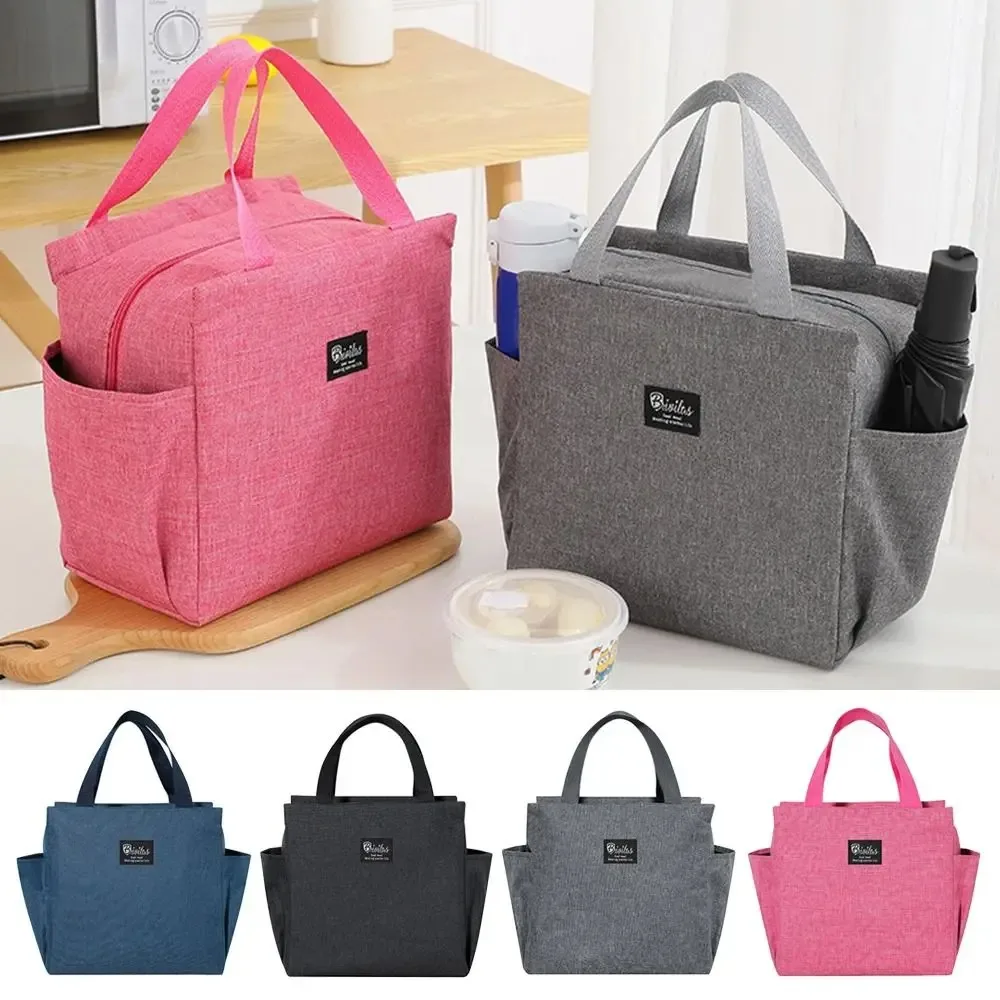 

1-2PCS Handheld Go Out Double Pocket Insulated Bento Bag With Aluminum Foil Lunch Bag With Meal Package Rice Box Insulated Bag