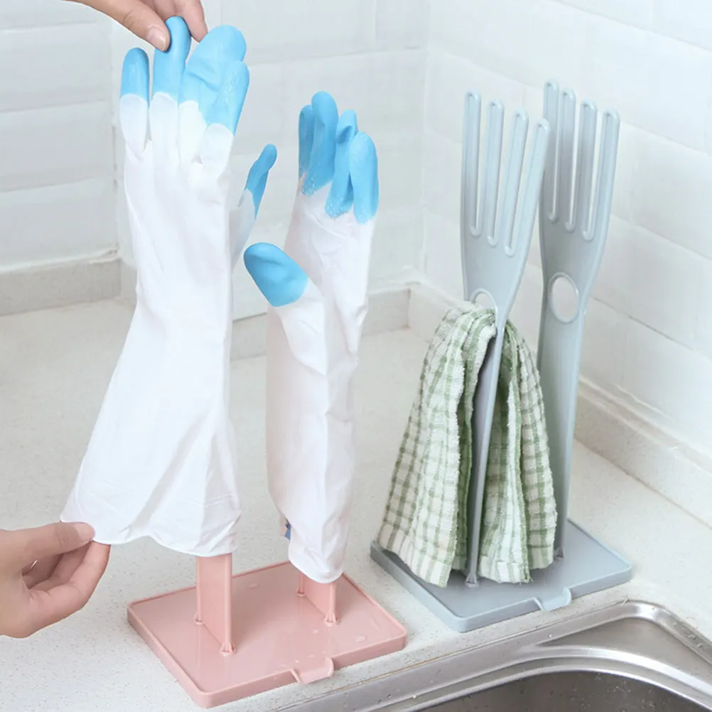 

1Pcs Multi-Functional Drain Rack Rubber Gloves Holder Kitchen Rack Dish Cloth Shelf Sink Side Drying Space Saving Storage