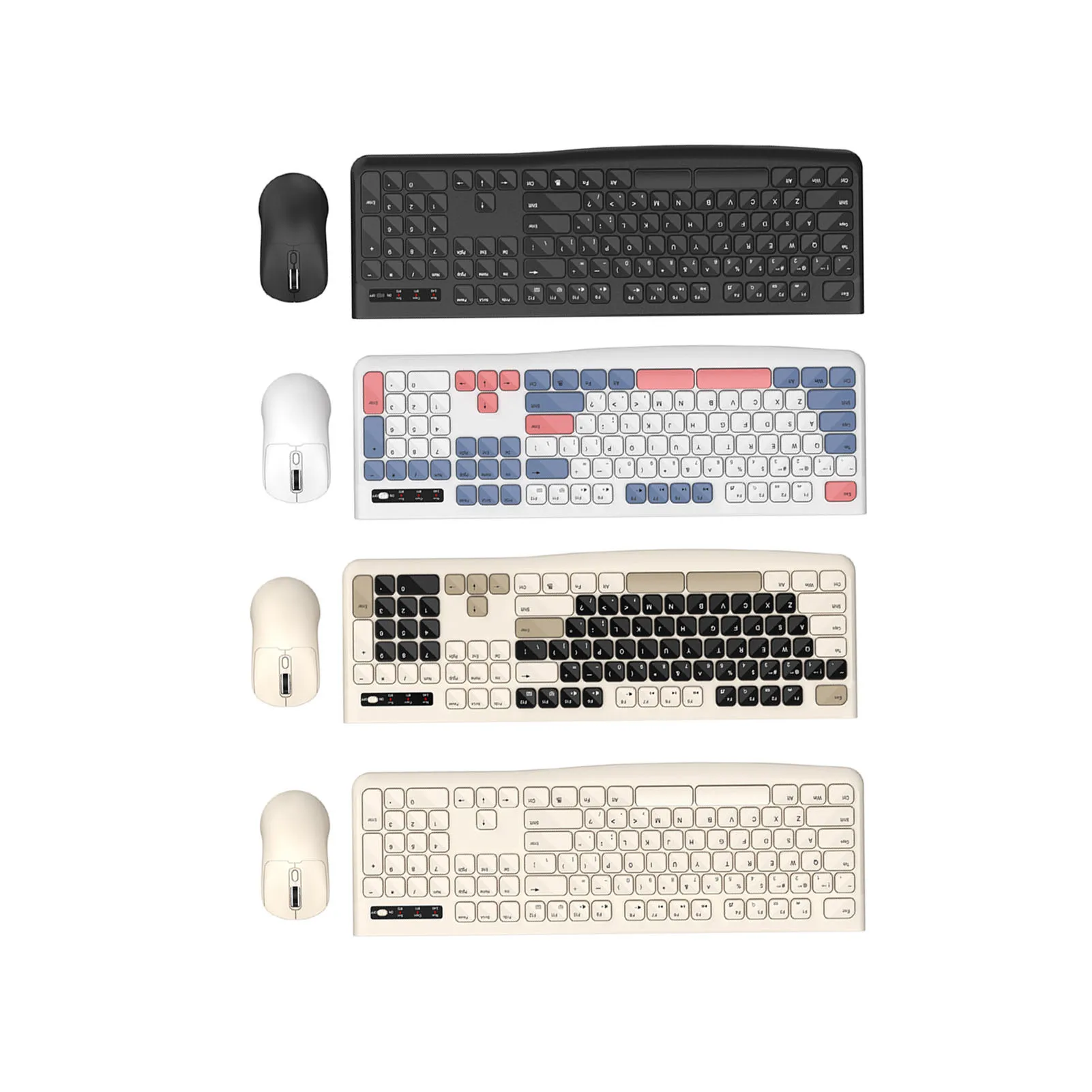 Wireless Keyboard and Mouse Set 105 Keys Support BT 2.4G Keycaps with Backlit Split Keys Full Size Layout for Computer/Laptop