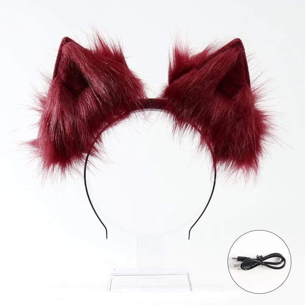 

Горячие гравитационные чувствительные к прикосновению движущиеся электрические головные уборы с лисьими ушками, съемные зарядные устройства с волчьими ушками