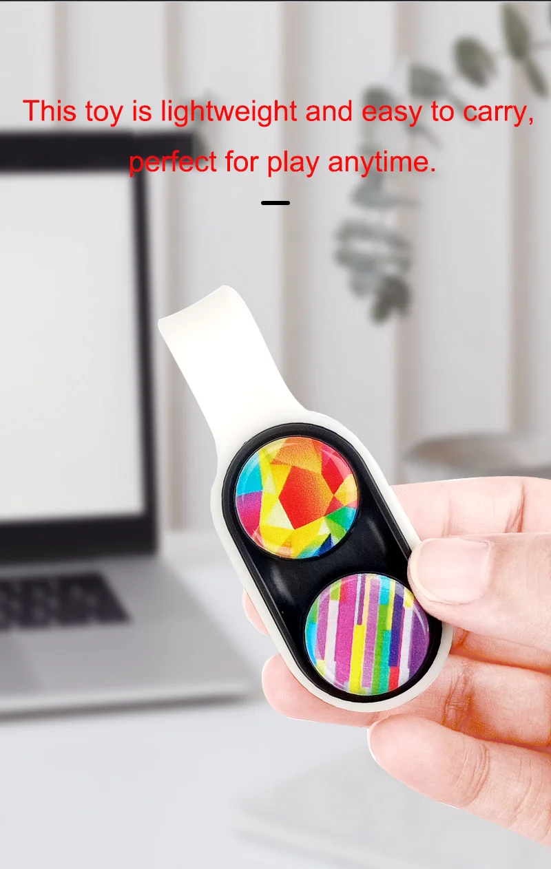 Hand Rotary Spinner Fingers Magnetic Buckles Fidget Anti-Stress Toys Elastic Colorful Decompression for Relieve Stress Anxiety