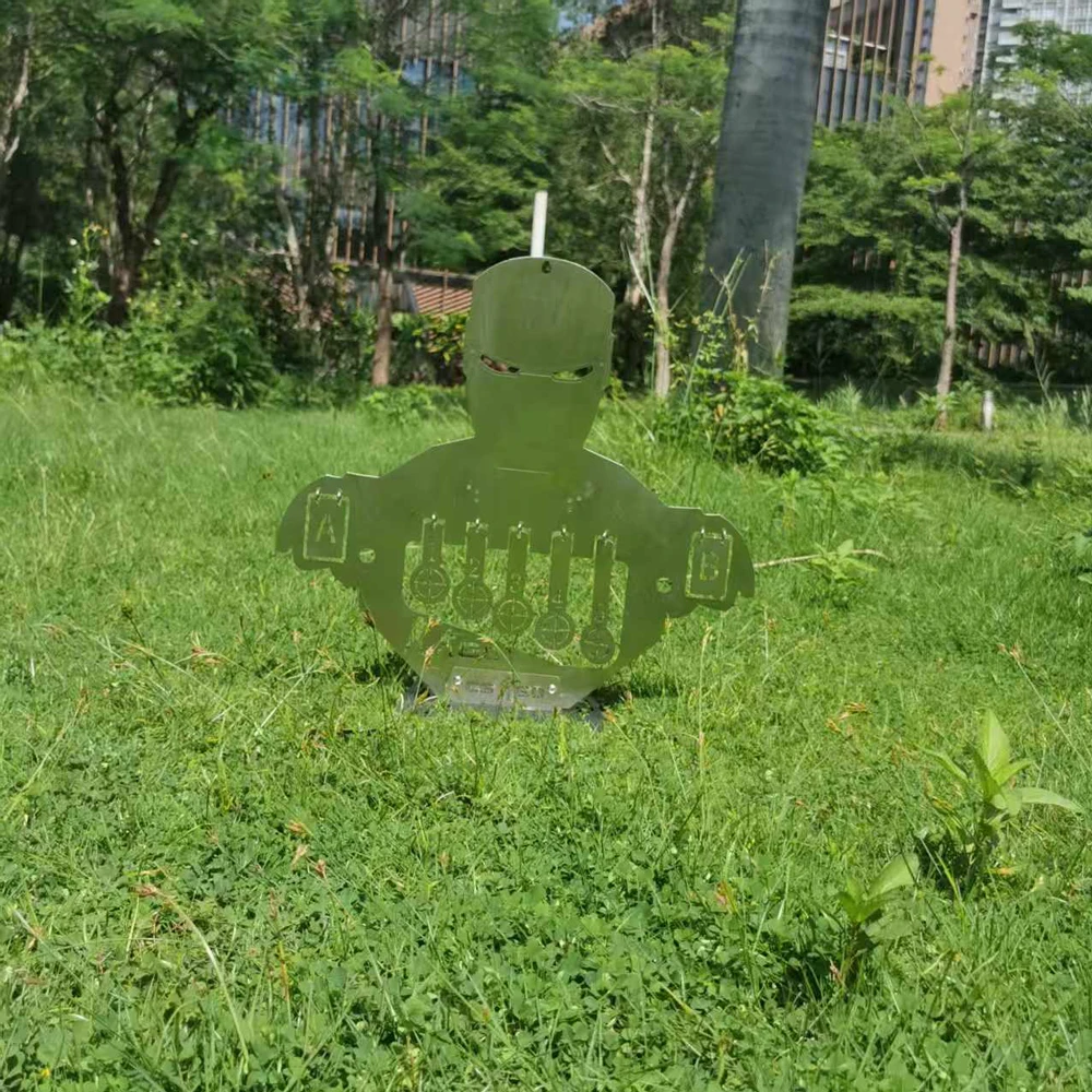 New Kamen Rider-shaped Stainless Steel Water Soft Plastic Pellet Shooting Practice Metal Brushed Target