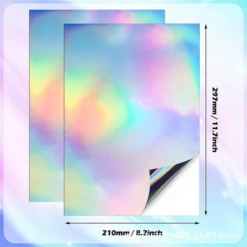 

A4 Rainbow Sticker Paper, Printable Holographic Vinyl Sticker Paper Dries Quickly Waterproof Sticker For Inkjet/laser Printer 20