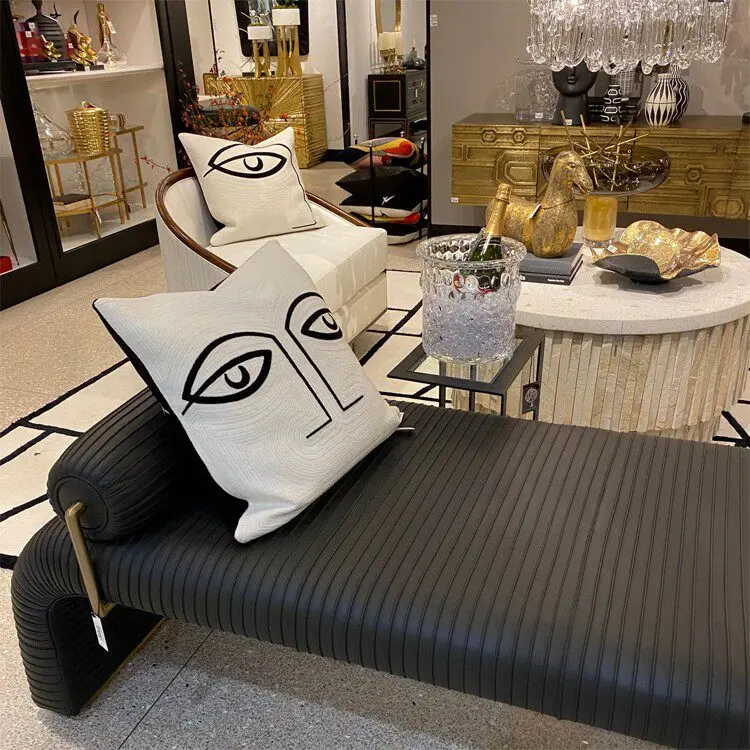 Postmodern dressing Italian simple entry shoe changing couch fabric bench dressing stool