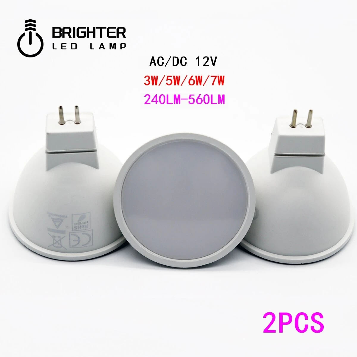 2PCS LED Spotlight MR16 GU5.3 low pressure AC/DC 12V 3W 5W 6W 7W Light Angle 120  degrees Warm White Day Light LED Light Lamp