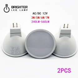 2PCS LED Spotlight MR16 GU5.3 low pressure AC/DC 12V 3W 5W 6W 7W Light Angle 120  degrees Warm White Day Light LED Light Lamp