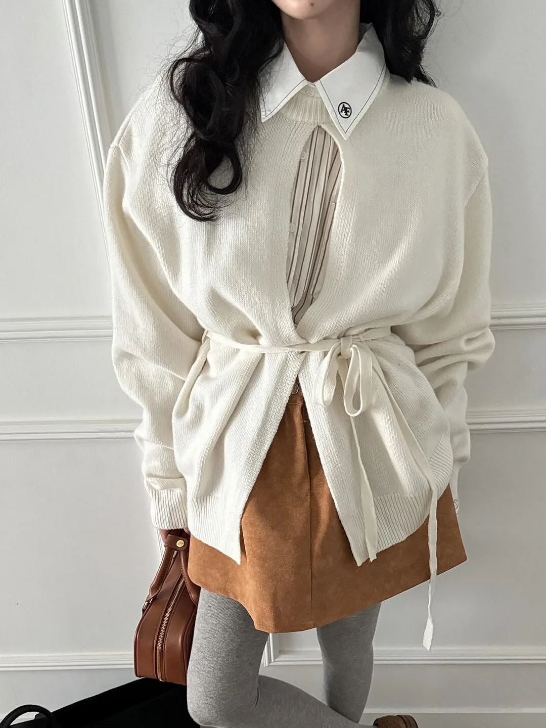 Sweter Rajut Wanita Serbaguna Modis, Outerwear Berikat Pinggang, Musim Gugur Musim Dingin, Produk Terbaru, Nuansa Mewah, Chic, dan Elegan