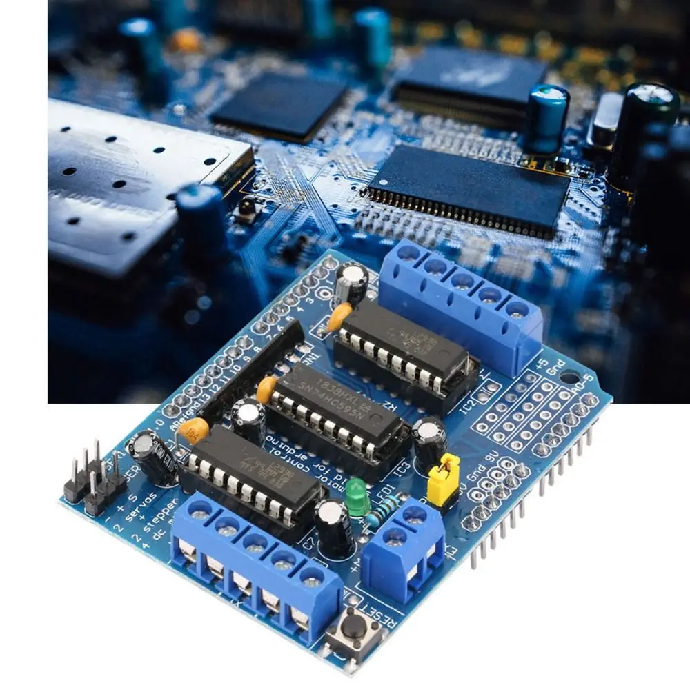 L293D Motor Drive Shield Expansion Board 0.6A Peak 1.2A 4.5-36V Motor Drive Shield Board 4 H‑Bridges Motor Drive Shield Module