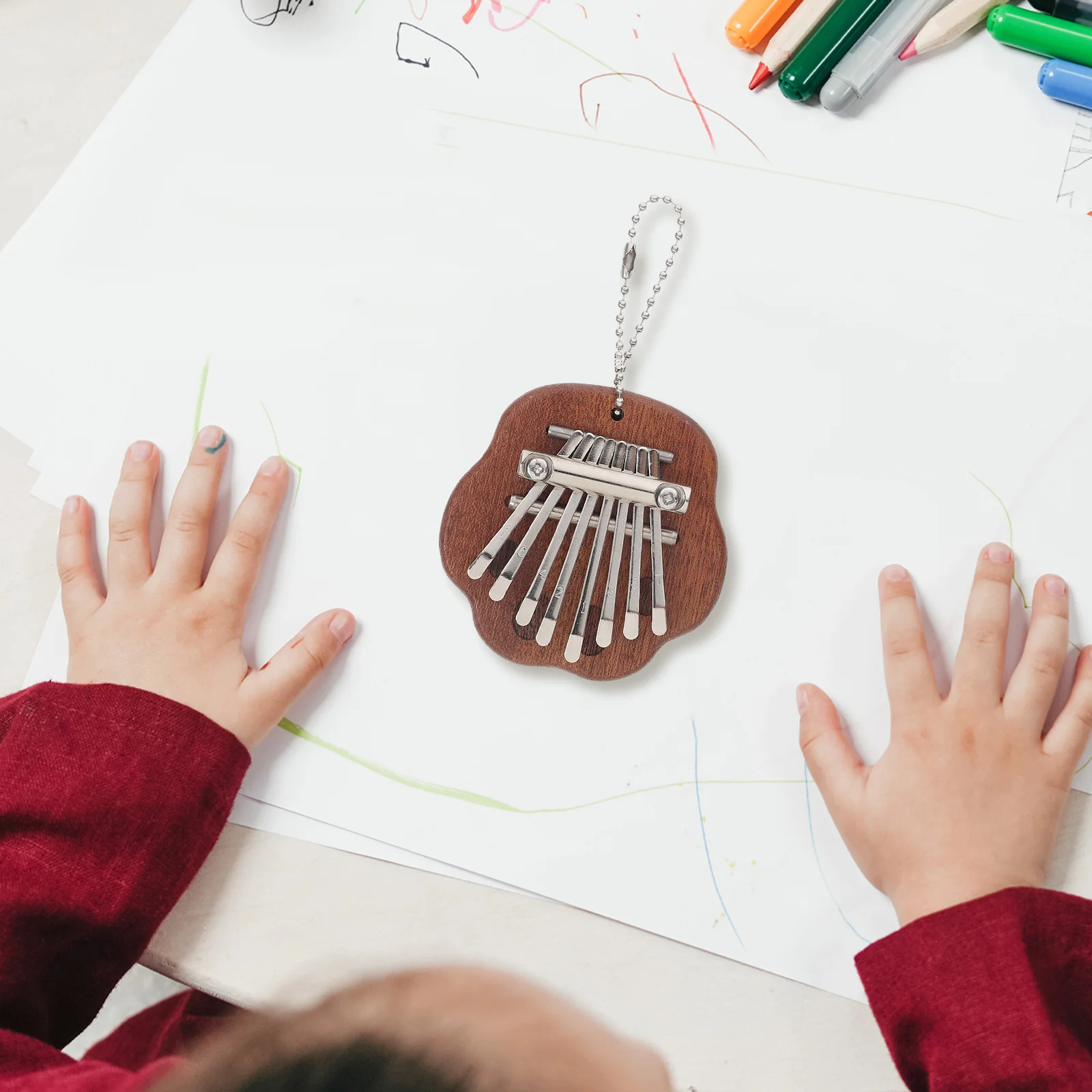 

Wooden Pentagram 8-Tone Mini Kalimba Thumb Piano Portable Music Instrument for Beginners Kids Friends Thumb Piano