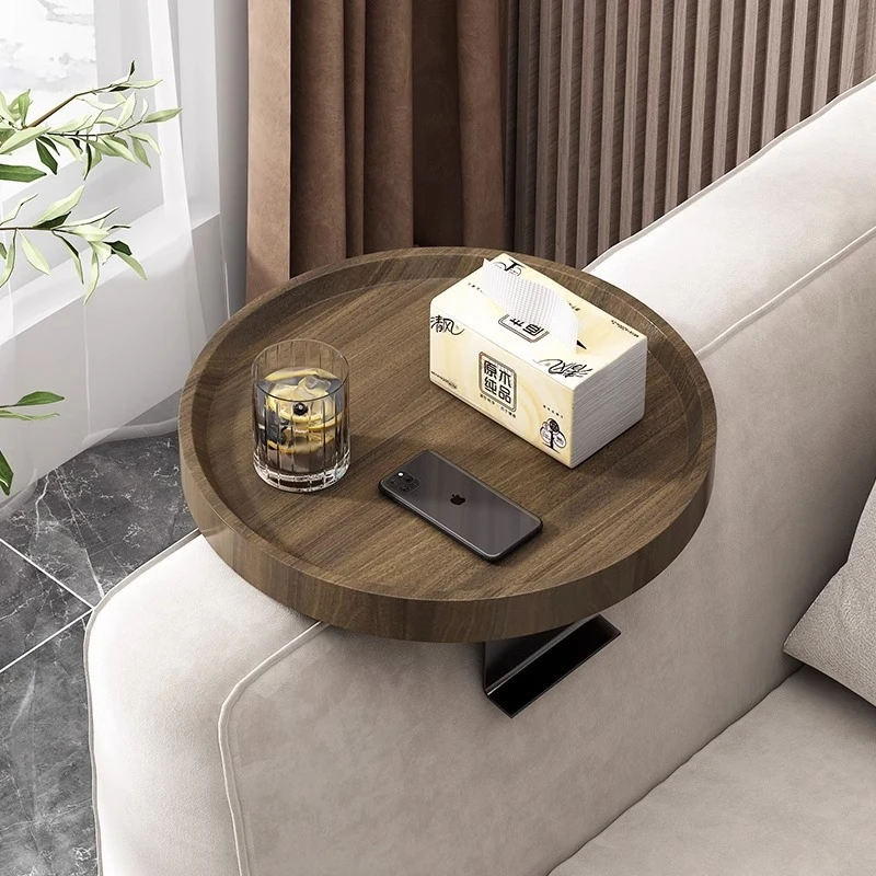 Simple Mobile Small Mini Living Room Furniture Coffee Tables Modern Coffee Corner, Adjustable Sofa Armrest Tray Storage Rack