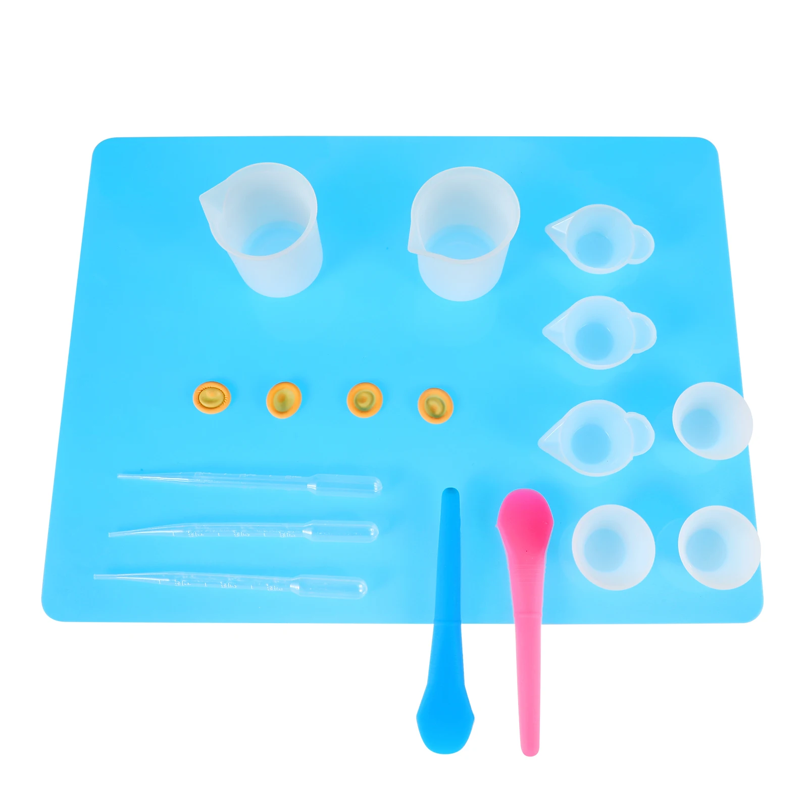 

1Set Silicone Combination Kit Professional Reusable Pigment Mixing Measuring Stirring Cup for DIY Crystal Epoxy Crafting Tools