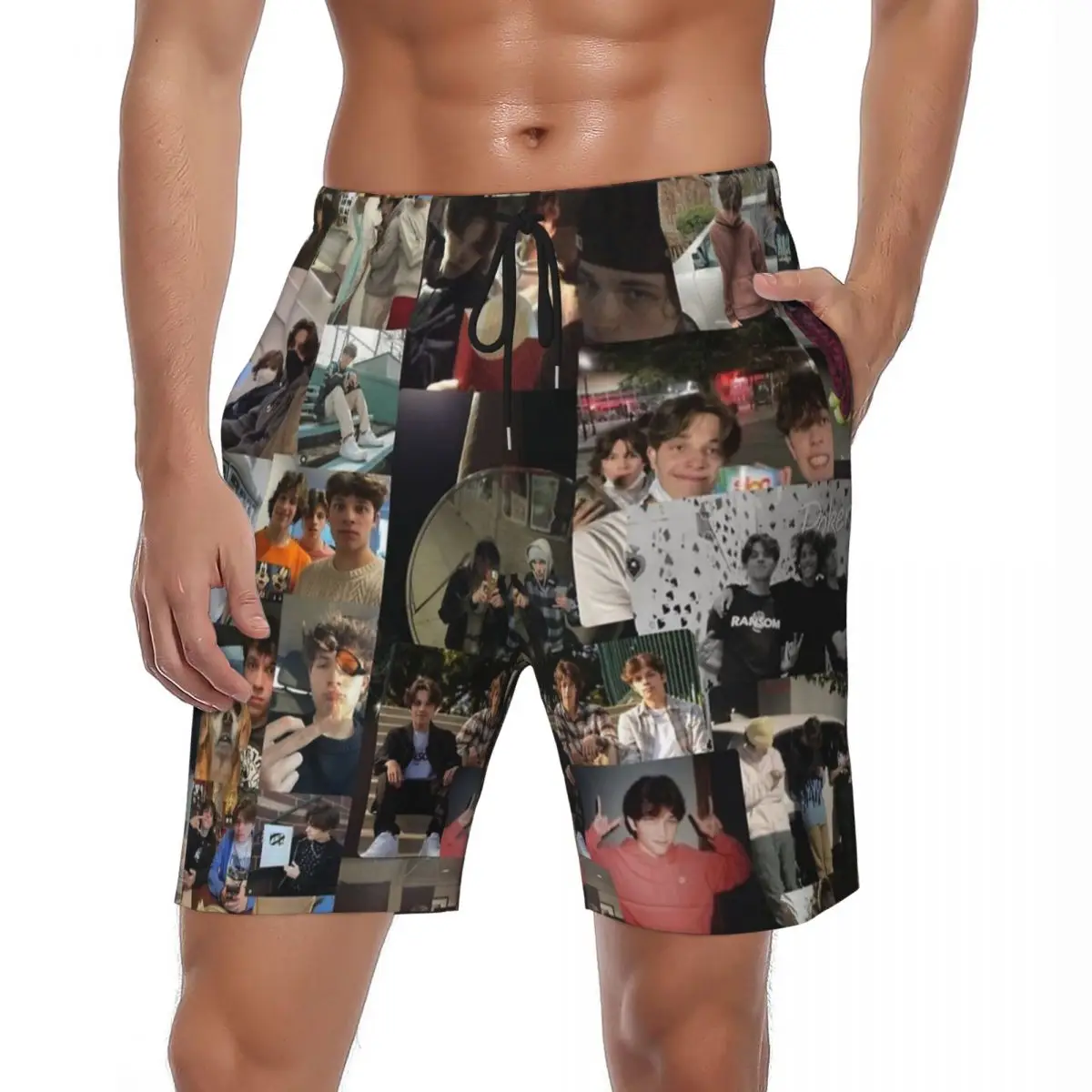 

Men Board Shorts Sturniolo Triplets Collage Fashion Swim Trunks Music Comfortable Sportswear Hot Plus Size Beach Short Pants