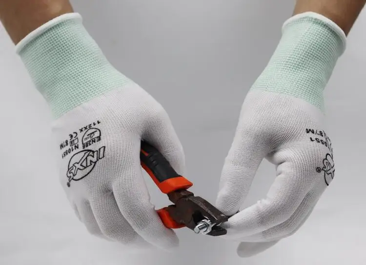 N10551 PU Coated Work Gloves Lightweight Breathable Flexible Non‑Slip Safety Gloves  #0727