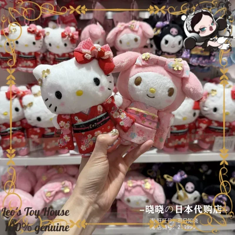 

Плюшевый брелок Sanrio в японском кимоно: Hello Kitty, My Melody, Kuromi – мягкая плюшевая кукла, подвеска для сумки, мультяшный коллекционный шарм