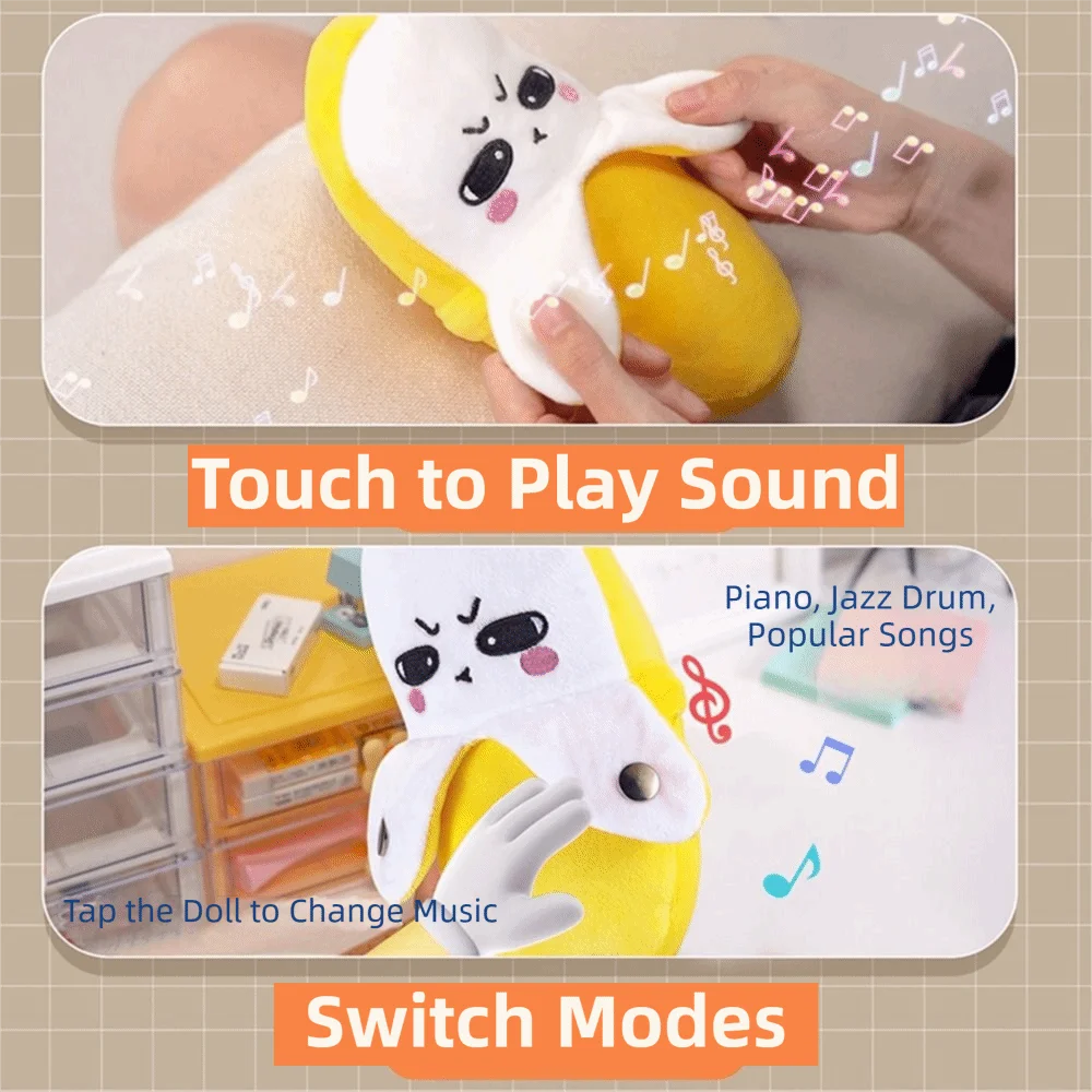 Creative Fruit Induction Metronome Soft Sensory Banana Sound Squeaky Cute Music Rhythm Stuffed Music Perception