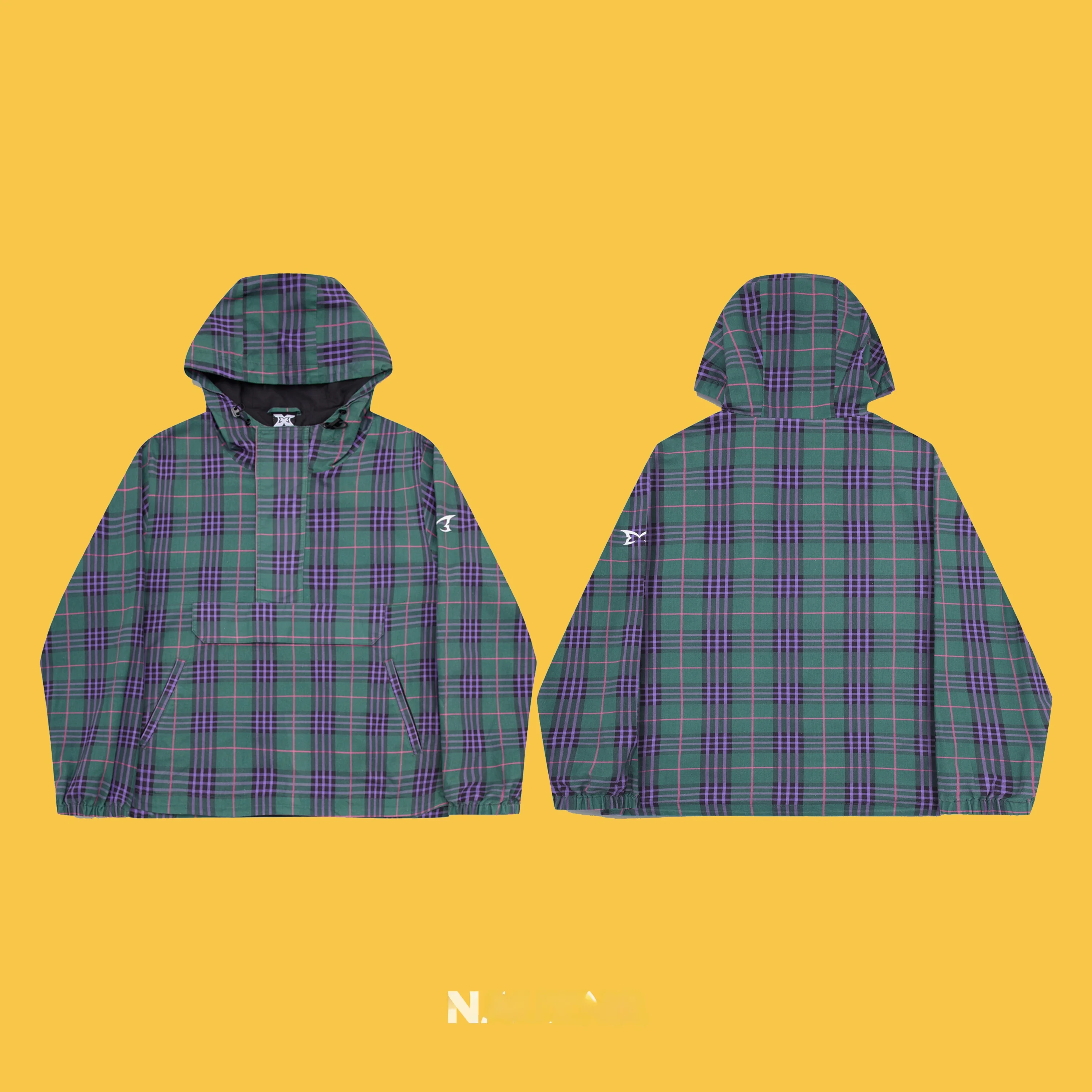 

Куртка Mertra Plaid с капюшоном, повседневная, свободного кроя, ветрозащитная, водонепроницаемая, модная, весенняя, молодежная, на молнии, длинное пальто