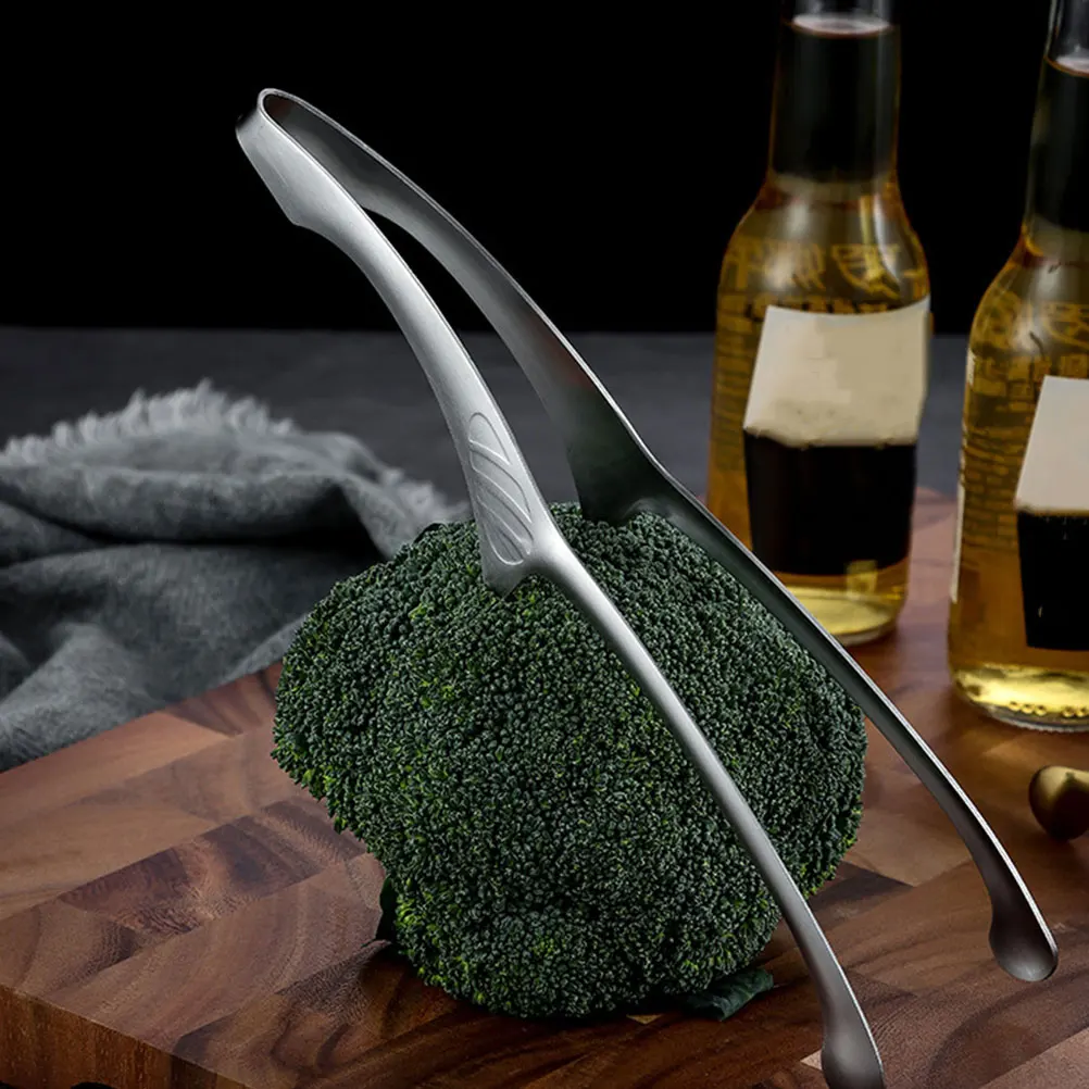

2 Pcs Barbecue Tongs Safe Handling Food Clamp Grill Outdoor Activity Accessory Stainless Steel Steak Clip Utensils