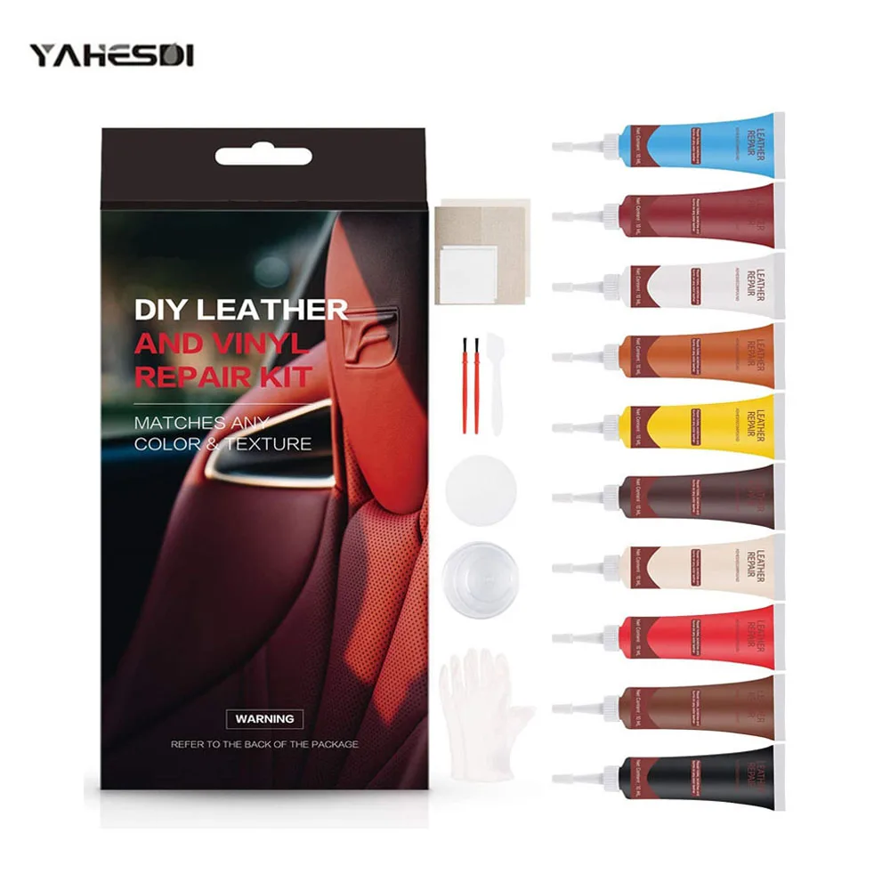 Car Leather Repair Kit Auto Leather Seat Sofa Chair Vinyl and Leather Repair Black White Filler Cream Complementary Refurbishing