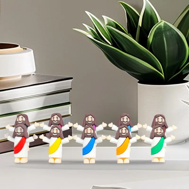 Мини-статуя Иисуса, пасхальное украшение, религиозная фигурка Иисуса, спаситель, крошечная кукла Иисуса, украшение для домашнего рабочего стола, пасхальные принадлежности