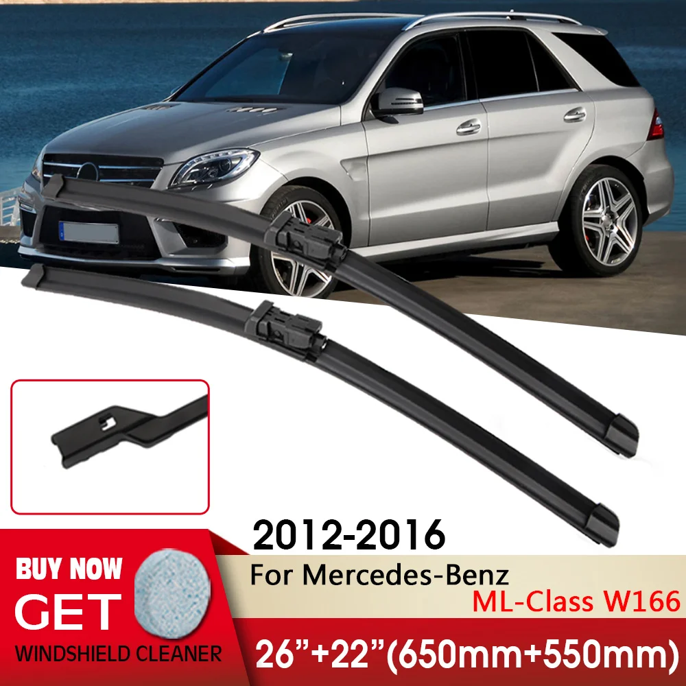 

Car Wiper RHD&LHD Front Wiper Blades 26"+22" For Mercedes-Benz ML-Class W166 2012-2016 Front Windscreen Wipers Auto Accessories