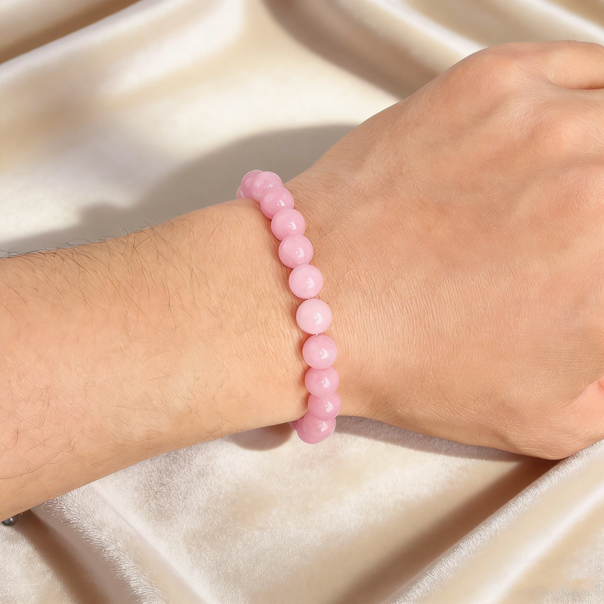 Natural Angelite Bracelet 6 8 10mm Round Beaded Healing Crystal Spiritual Communication & Inner Peace Reiki Charm Jewelry Women