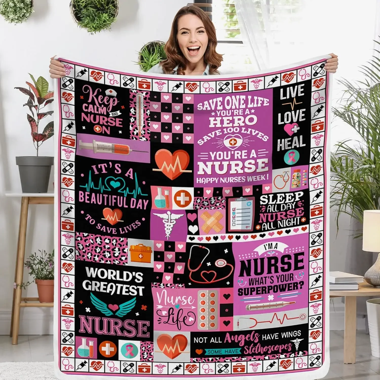 

Nurse thank-you gift blanket, gift for female nurse,school nurse's day nurse,doctor's day,graduation birthday gift soft blanket