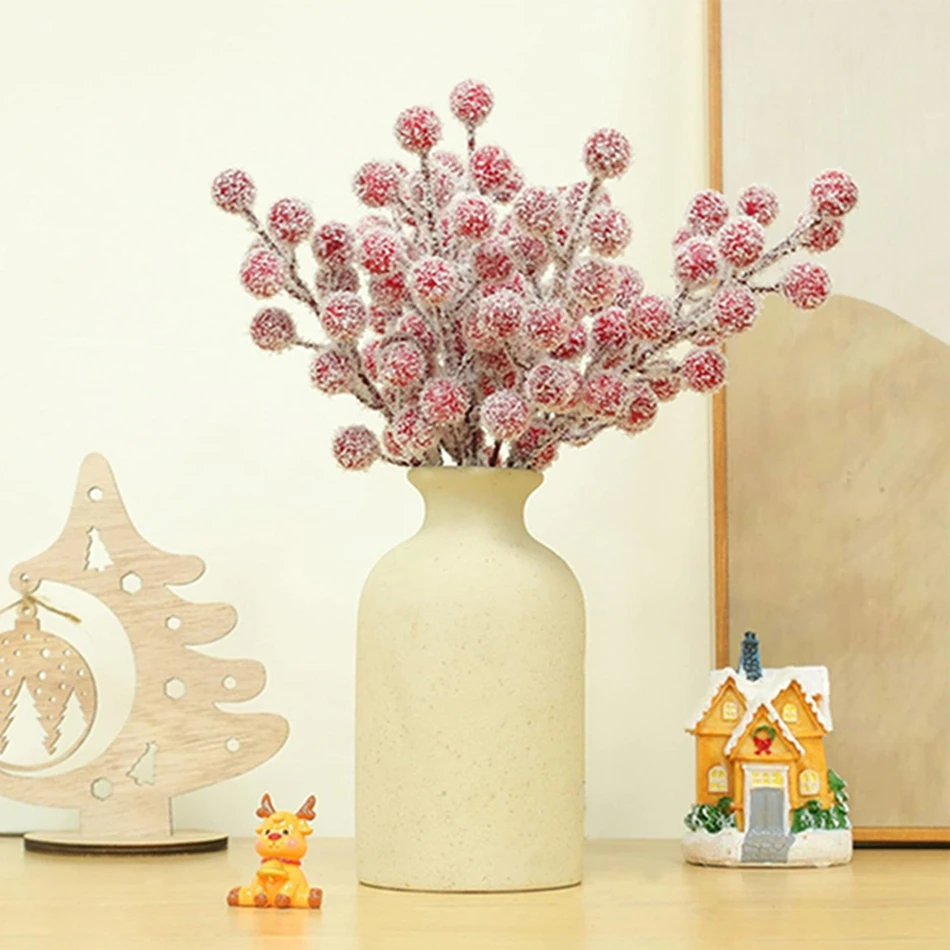 Artificialplant Holly Little Red Fruit Festival Home vases livingroom Outdoor Garden Wedding Holiday Party Decor Diy gift box image 3