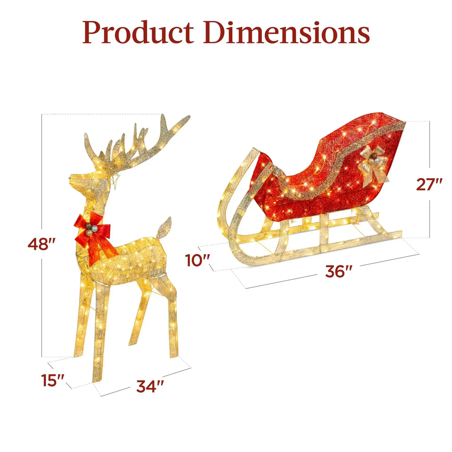 Christmas Elk Snowman Lamp Decoration 3 Elk Pulled Sled Mall Window Christmas Decoration
