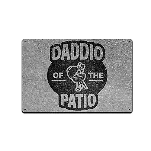 JP;s Parcels Tin Signs for Backyard Patio Décor - Metal Sign for Camp Fire Bonfire Firepit or Camping 12 x 8 in. Daddio of The P