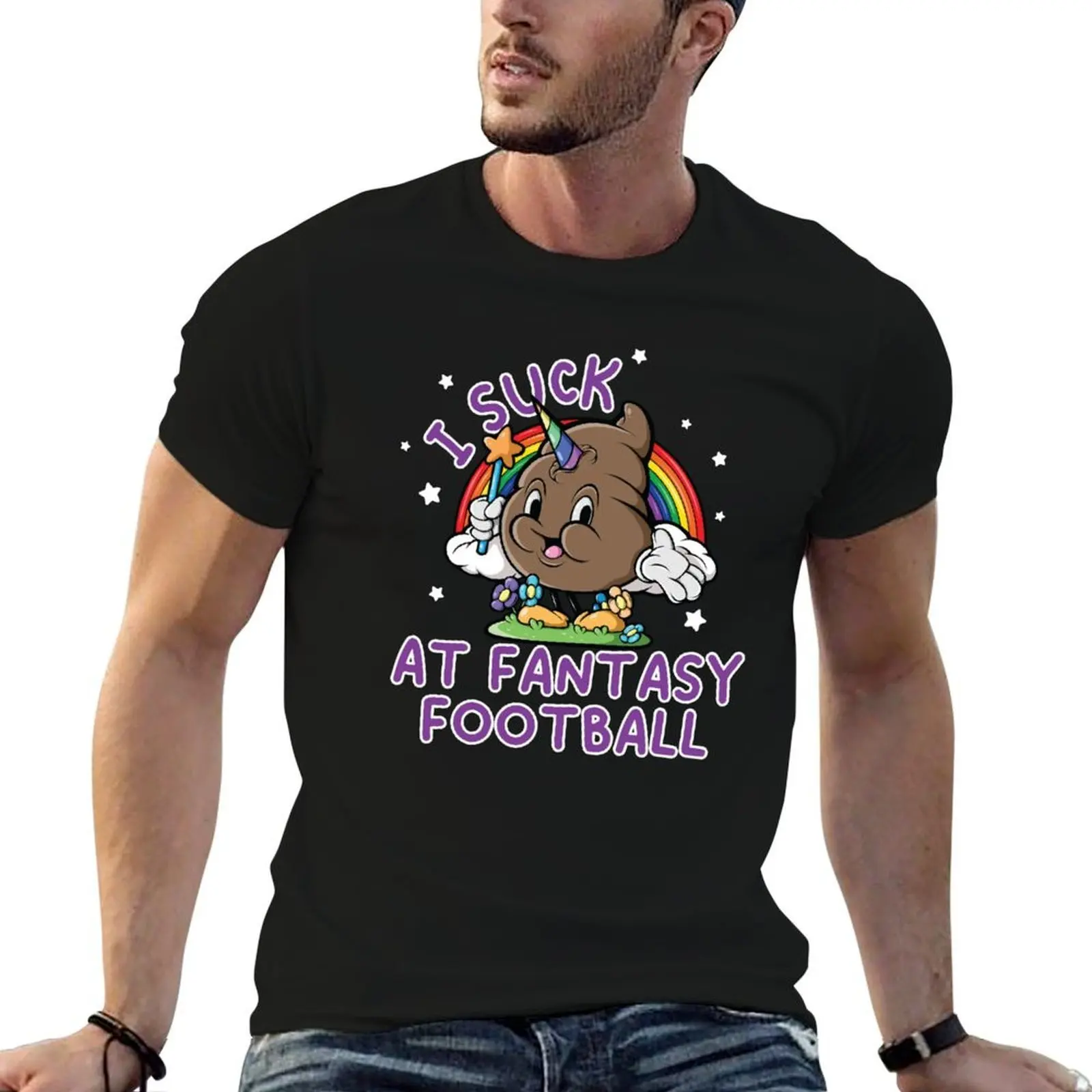 

Poop At Suck Pink Fantasy Loser pack Funny t I Unicorn t man Football white T-Shirt man shirts for shirt graphic