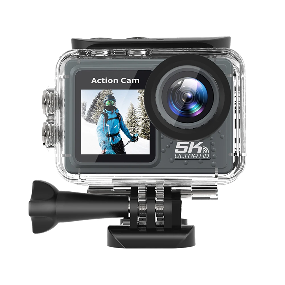 5K 4K 60FPS Action Video Cam Anti-shake WIFI Sport DV Cam Doppio schermo Diving Mini DV Camera 30m Impermeabile con telecomando