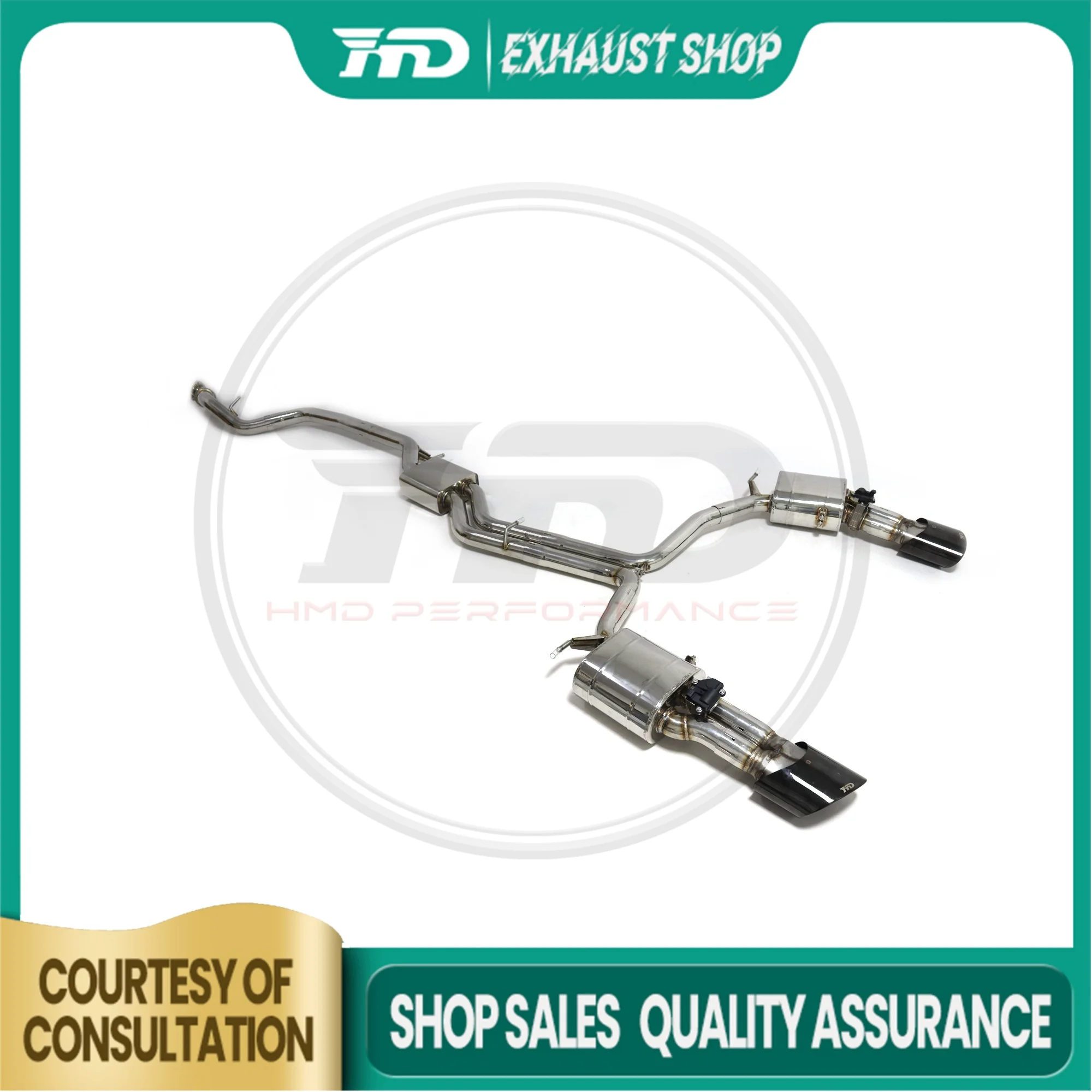 

Customizable Catback For Audi A6 A7 C8 2.0 Stainless Steel Exhaust System Electronic Valve Muffler RS Tips Resonant Tube HMD