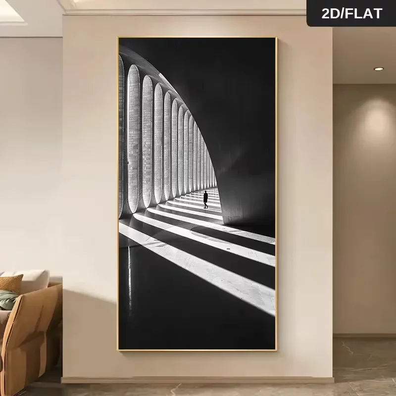 Large Canvas Wall Art Decoration, Modern Abstract Canvas Prints - Minimalist Black And White Wall Decor Suitable for Living Room