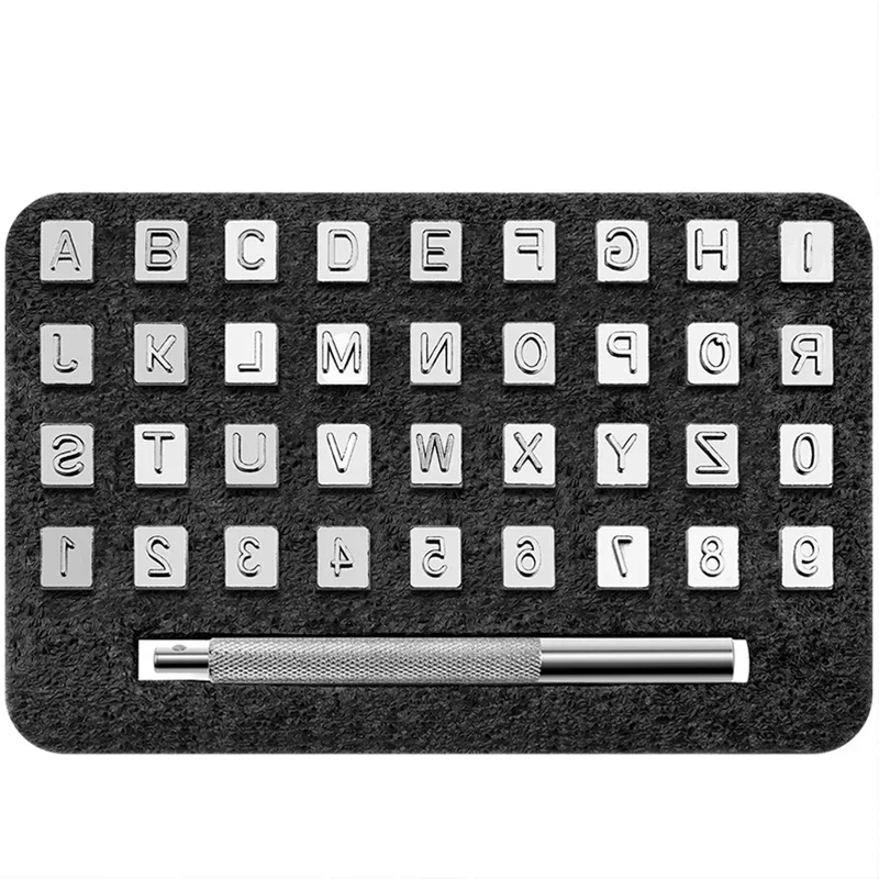 

IMZAY 32/36Pcs 3mm/6mm Stainless Steel Alphabet Number Stamp Punch Tools Set Leathercraft Hole Punching Tools Kit