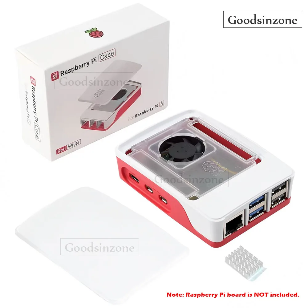 Official-style Raspberry Pi 5 Case with Active Cooling Fan Kit - Stackable ABS Enclosure with Heatsink