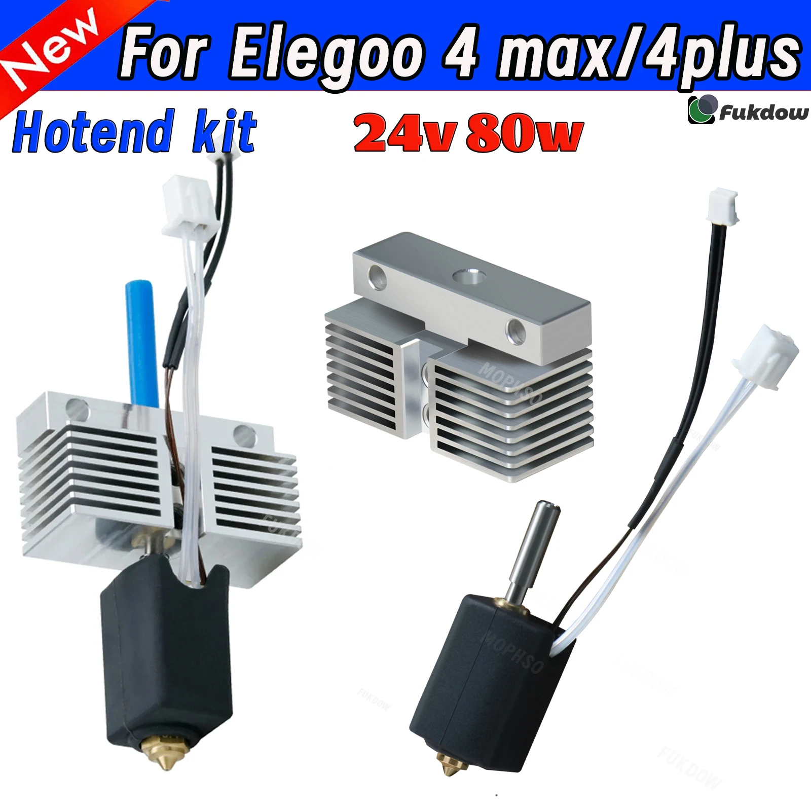 ل ELEGOO Neptune 4 Plus Max Hotend 24 فولت 80 واط عدة النحاس تصلب الصلب فوهة عالية السرعة ثلاثية الأبعاد ملحقات الطابعة ل elegoo 4 Plus #1