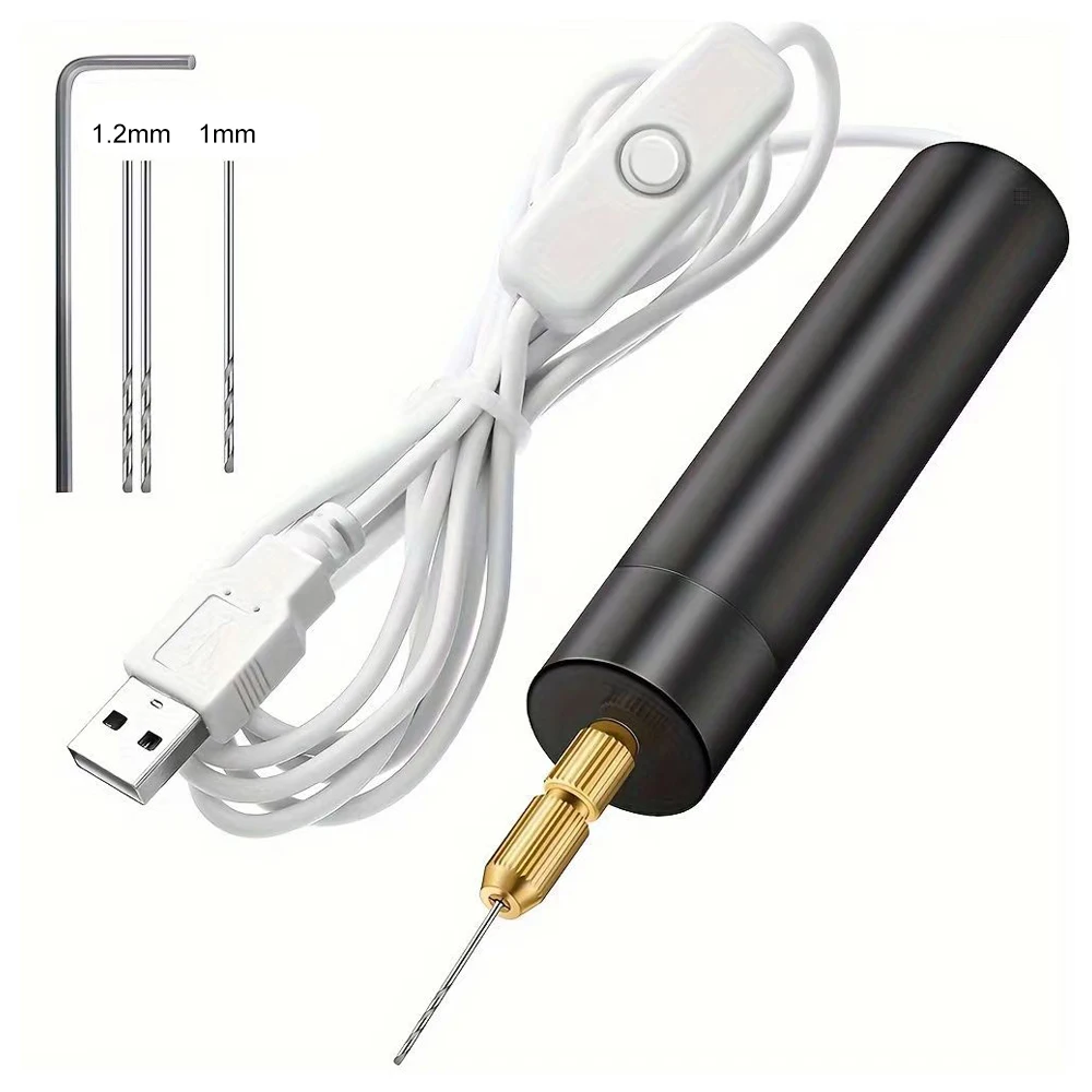 Portable Mini Electric Drill DIY Electric USB Drill Tools Set For Epoxy Resin Jewelry Making Wood Craft Engraving Pen Tool