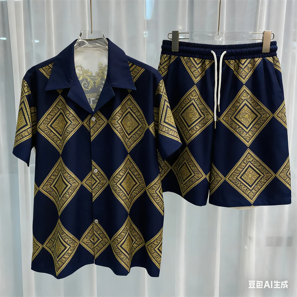 ثلاثية الأبعاد الرجال مجموعة الترفيه قطعتين مجموعة تي شيرتات قصيرة للأطفال عالية الجودة الصيف هاواي قميص مجموعة للجنسين y2k قميص مجموعة المنزل منامة ملابس للرجال
