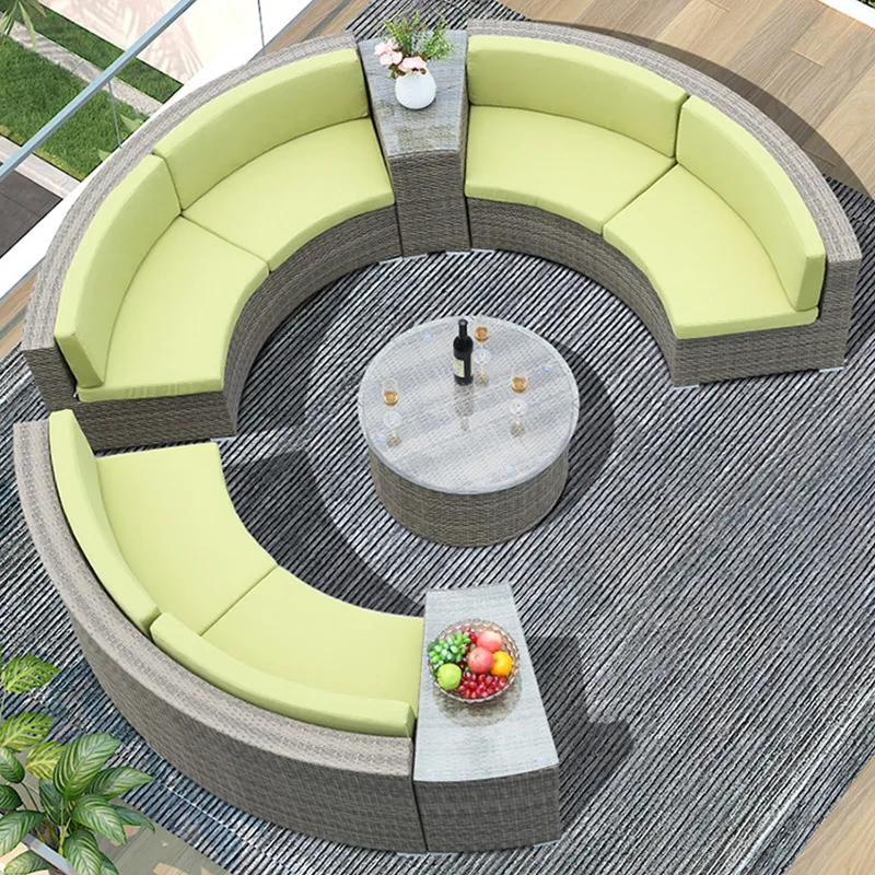 

Outdoor Furniture Rattan Sofa Round Courtyard Leisure Rattan Outdoor Terrace Garden