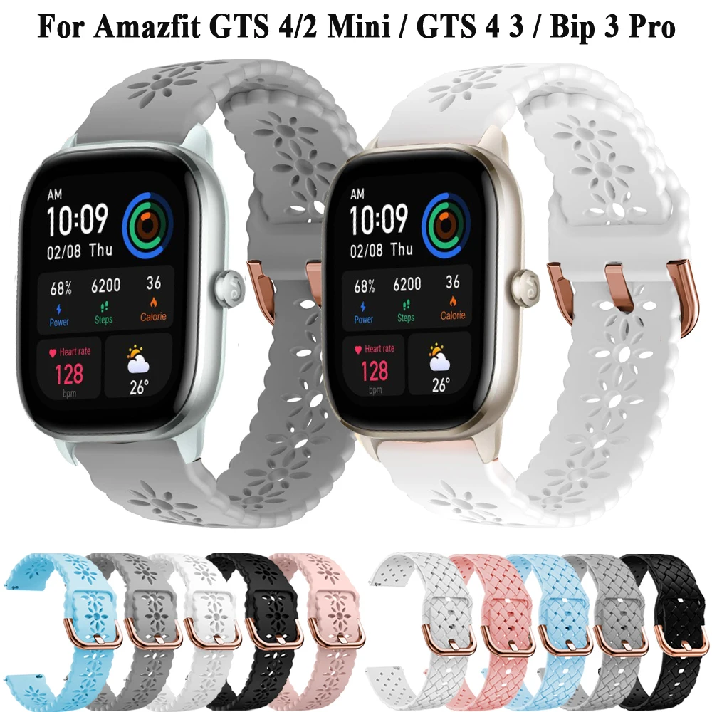 20mm Bands For Amazfit GTS4 Mini GTS 2 Mini Smart Watch Strap For Amazfit Bip 3 Pro GTS 3 4 GTR Mini Silicone Bracelet for Girls