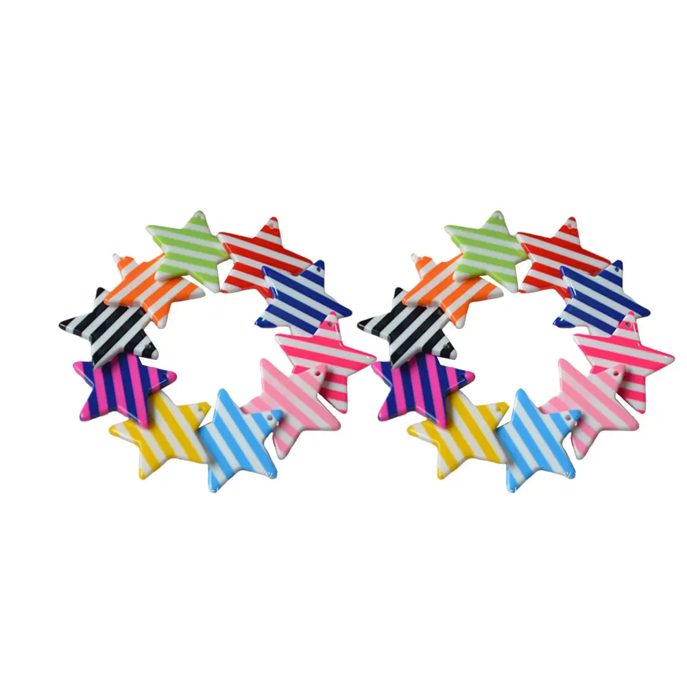

20pcs Five-pointed Star Resin Accessories Durable Lightweight DIY Handmade Jewelry Crafts Supplies Pentagram Pendant Creative