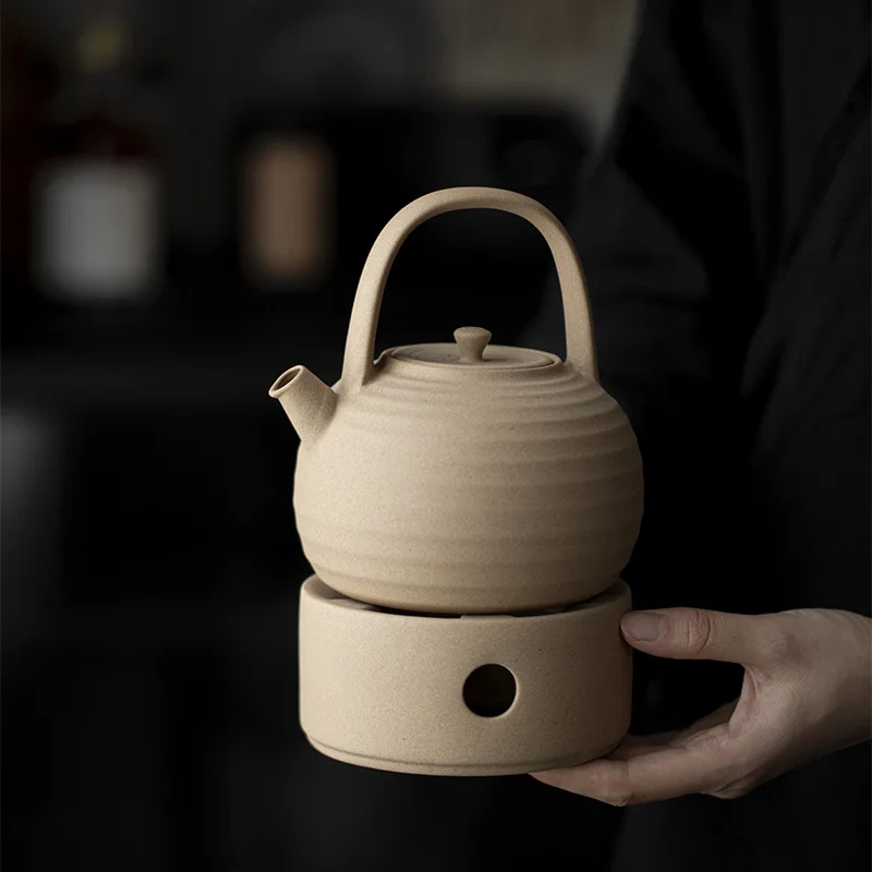 Ceramic Beam Pot Coarse Pottery Brewing Teapot Warm Tea Stove Candle Insulation Base Tea Brewing Set Fire Stove Wind Stove