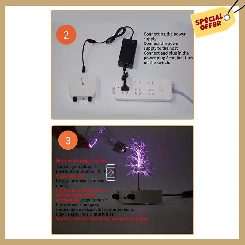 Музыка Bluetooth для катушки Тесла, дуговой плазменный громкоговоритель, беспроводная передача, сенсорная, с вилкой европейского стандарта, прочный, простая установка