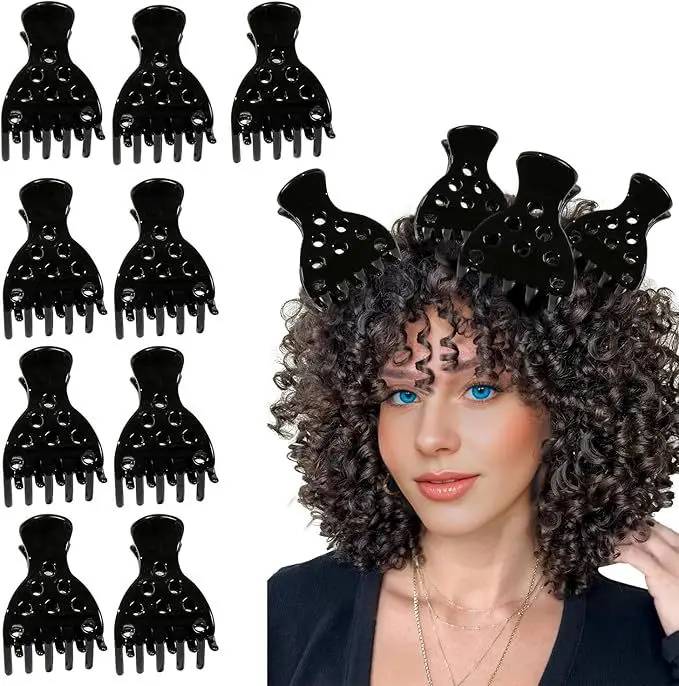 Hollow Out Four Tooth Shark Claw Clip, High Skull Top Fluffy Hair Clip, European and American Spicy Girl Style, Retro Atmosphere