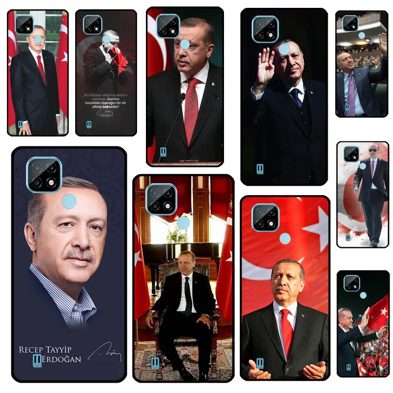 Funda para Realme C35 C71 C75 C65 C55 C63 C61 C53 C67 10 11 12 13 14 15 Pro Plus GT6 GT7 Pro con diseño del Presidente de Turquía Recep Tayyip Erdogan