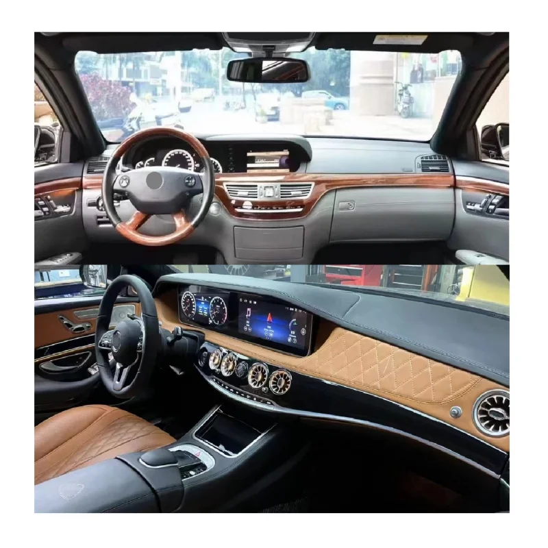 Car kit by armrest box interior by panel decoration Mercedes-Benz S-class w221 upgrade for Maybach W222 1VS1