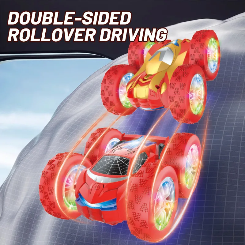 RC Spider Stunt Dump Truck For Kids - 4WD High-Speed Rotation Kids Toy With Double-Sided Lights Drop-Resistant Toy Gift