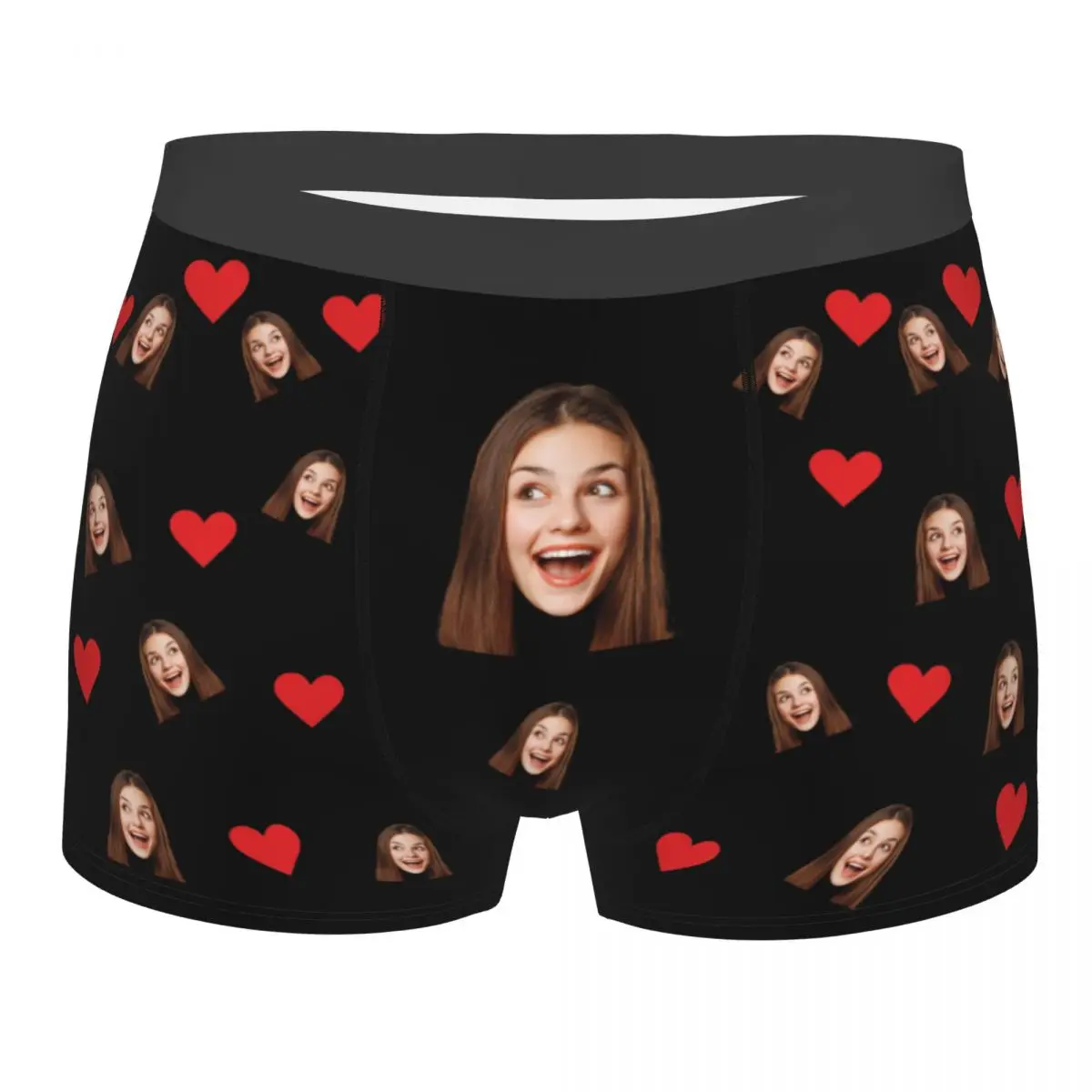 Valentine\'s Day Gifts Custom Funny Boxer Briefs with Wife\'s Face Customized Print Underwear for Men Boyfriend For Husband