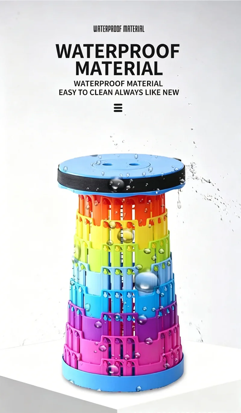Outdoor Rainbow Folding Stool Portable Chair Adjustable Rainbow Retractable Stool Fishing Train Retractable Folding Stool view 6